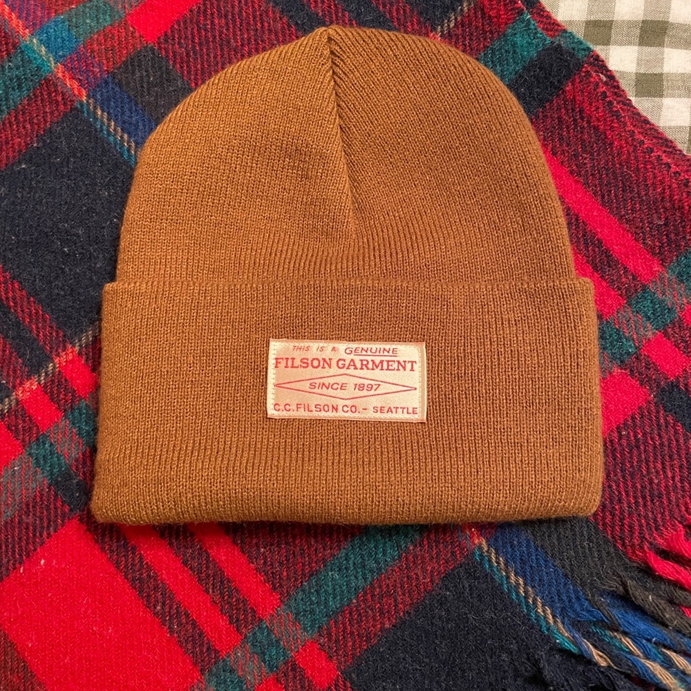 Filson Ballard Watch Cap Knit Beanie in Copper